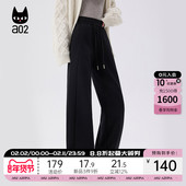 子女2025新款 冬季 运动卫裤 a02宽松休闲加绒加厚休闲裤 阔腿长裤