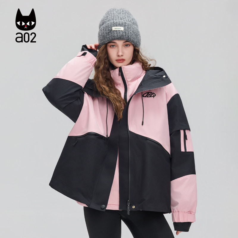 a02宽松两件套三合一羽绒服女2025新款冬季冲锋衣加厚防水外套