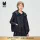 a02 设计感连帽外套 马甲女春秋新款 ET释放系列 宽松黑色工装