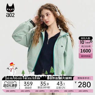 上衣户外出行穿搭 防风短款 a02宽松连帽冲锋衣外套女2025新款 秋季