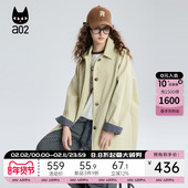 a02巴恩风宽松翻领中长款 风衣女2025新款 春秋防风外套松弛感穿搭