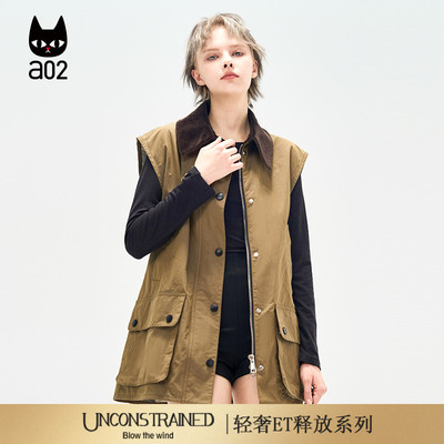 a02【ET释放系列】美拉德工装大口袋马甲女2025新款秋季无袖外套