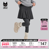 a02宽松学院风通勤半身裙女2026新款 春季 灰色裙子a字短裙