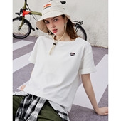 休闲女式 a02肌理面料小清新简约设计百搭短袖 上衣夏季 T恤