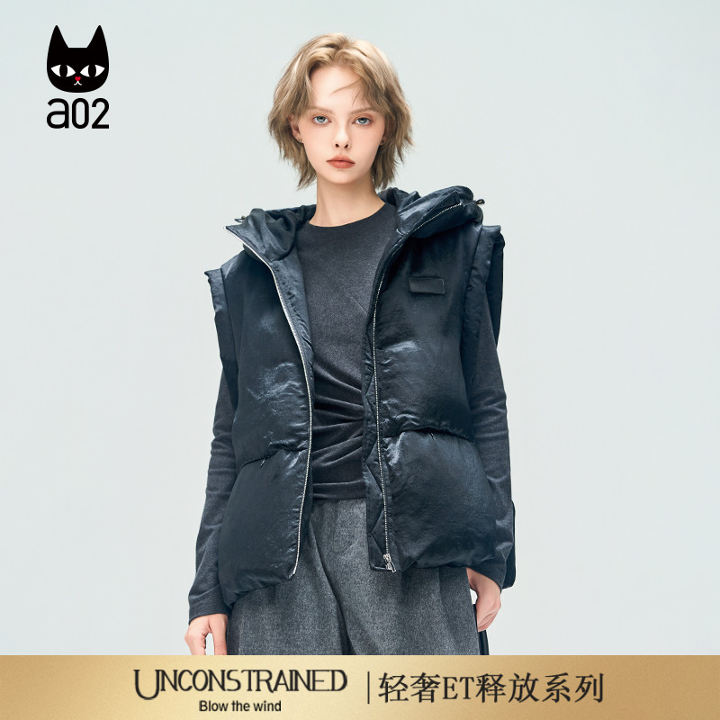 a02【ET释放系列】宽松羽绒马甲女2025新款冬季90白鸭绒外套