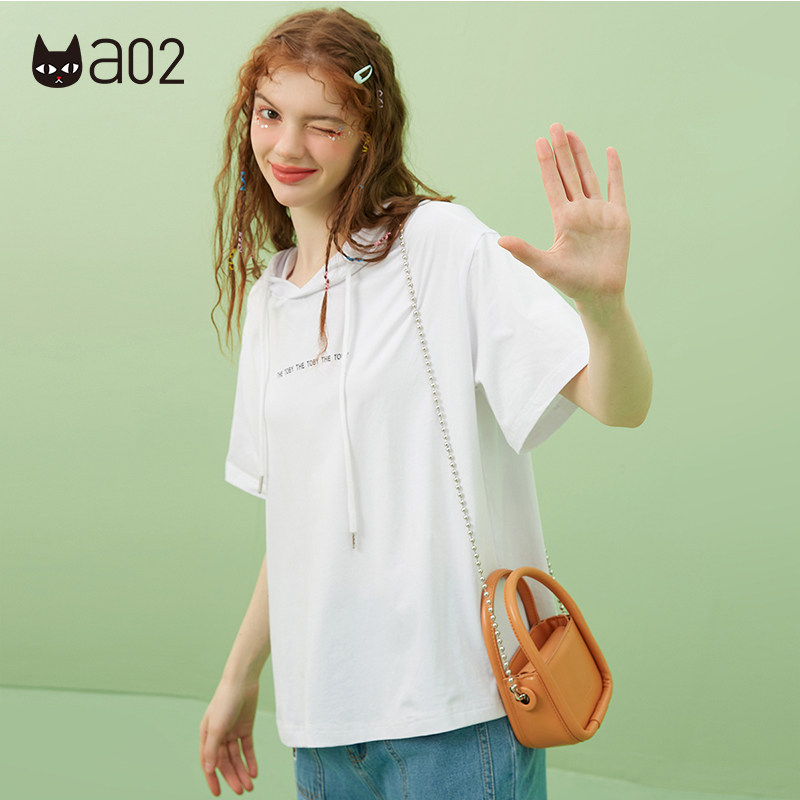 a02夏季韩版宽松字母印花T恤女2021年新款休闲百搭连帽女短袖在类目 女装/女士精品, T恤中 - 来自Buy2taobao.com提供专业的淘宝代购服务
