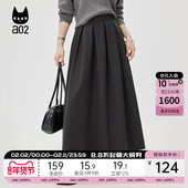 中长款 a02宽松加绒加厚休闲半身裙女2025新款 冬季 裙子通勤穿搭