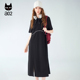 夏季 女装 中长款 a02POLO领黑色连衣裙2025新款 通勤夏装 裙子