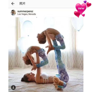 22新款 子速干跑步運(yùn)動(dòng)健身舞蹈 瑜伽服母女兒童大小孩印花褲 親子裝