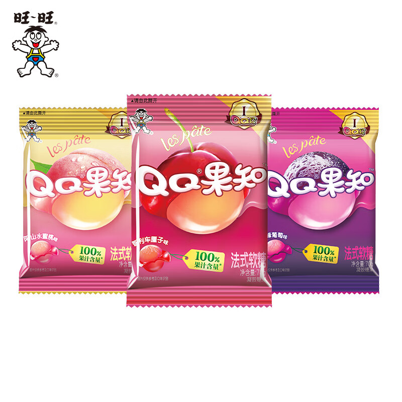 旺旺果知70g夹心剥皮果汁糖果