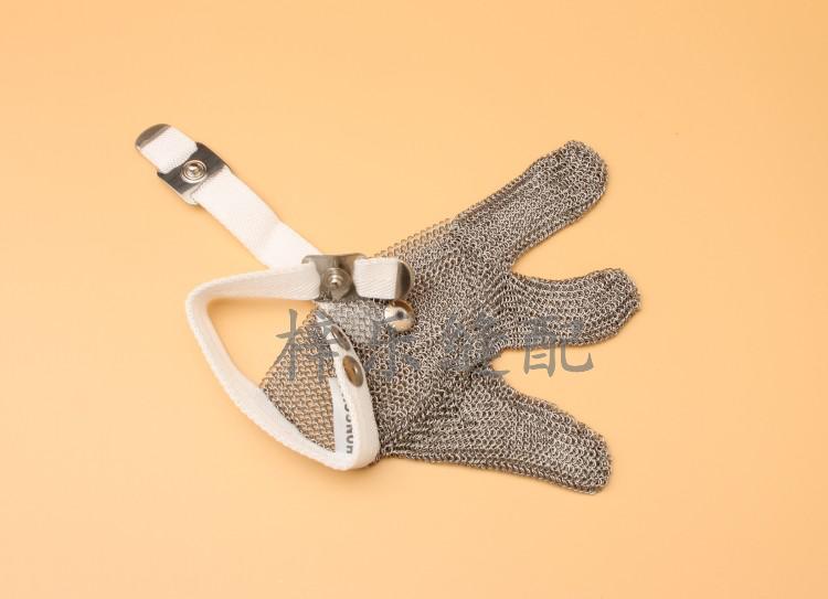 进口HongCho不锈钢钢丝三指防切割金属铁手套裁剪裁床防割手套