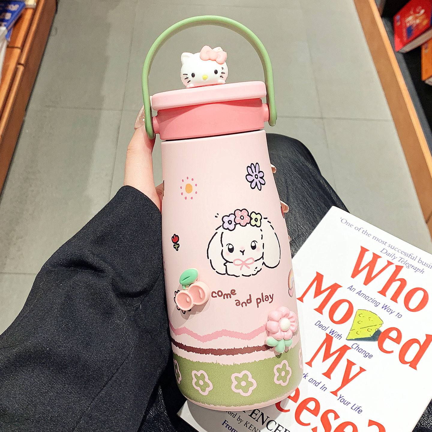 陶瓷内胆保温杯女生高颜值双饮泡茶水杯学生便携ins风可爱吸管杯
