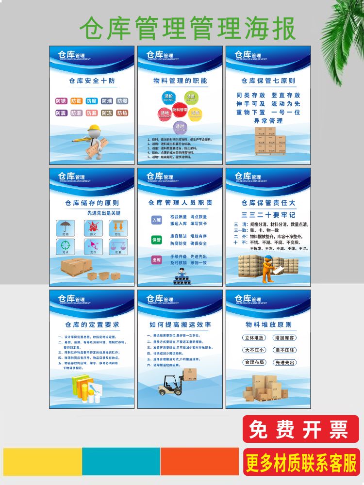 仓库管理制度标语挂图 工厂企业车间管理制度牌宣传画海报展板图片