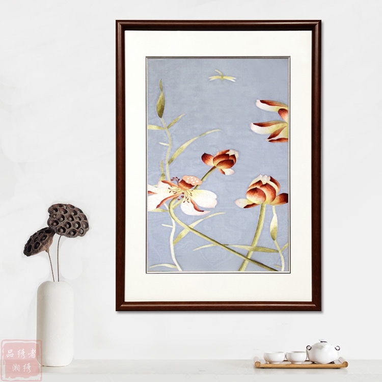 湘绣 荷花 莲花 和和美美 和为贵 简约 素雅