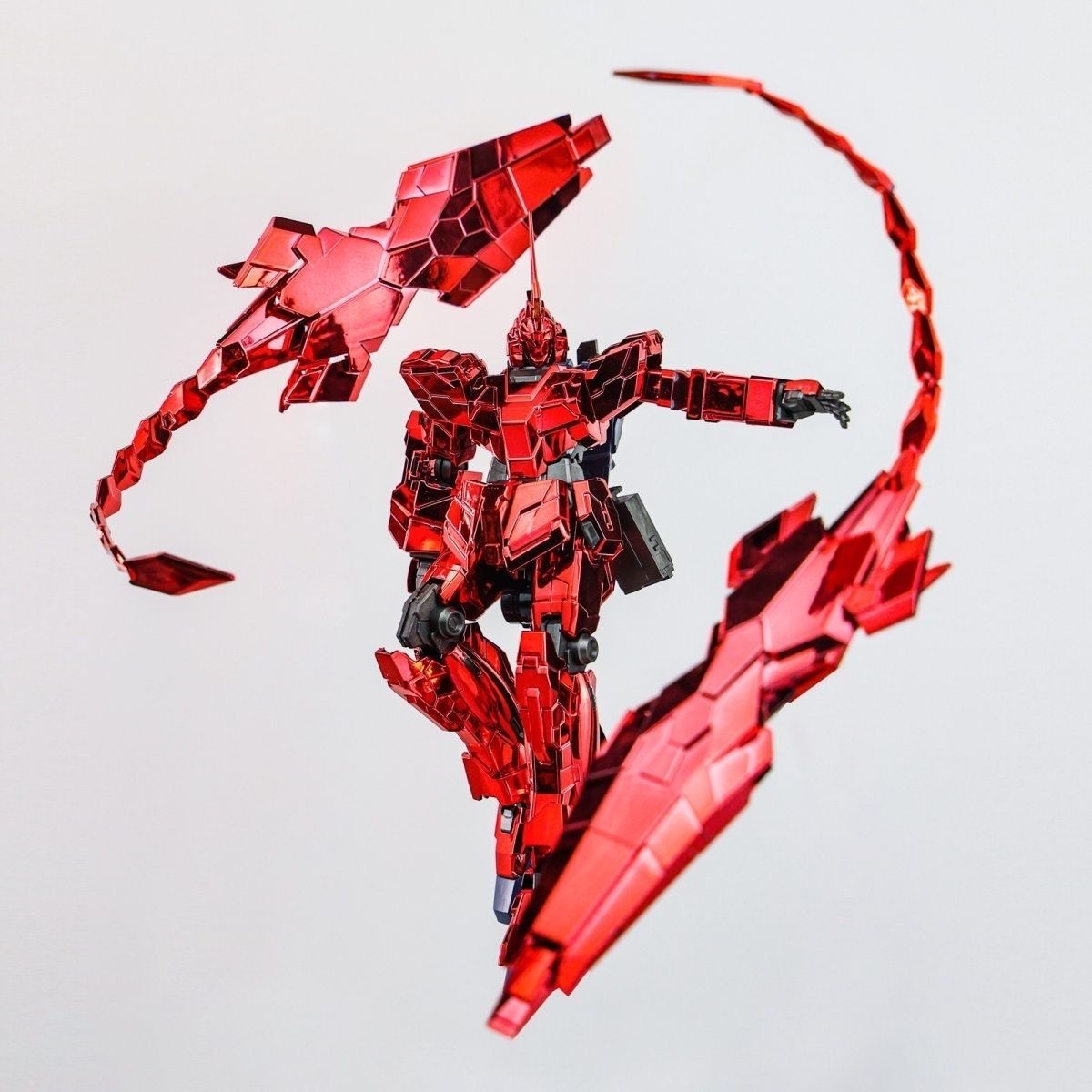 星动 HG 1/144菲尼克斯 电镀火烈凤凰3号机独角兽模式 拼装模型