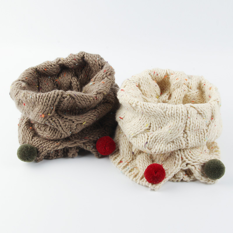 儿童毛线围巾冬季男女宝宝套头围脖小孩针织保暖毛球脖套韩版防风在类目 童装/婴儿装/亲子装, 帽子/围巾/口罩/手套/耳套/脚套, 围巾中 - 来自Buy2taobao.com提供专业的淘宝代购服务