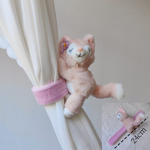 可爱奶油风窗帘扣卡通公仔窗帘绑带创意小熊韩式窗帘绑花收纳圈