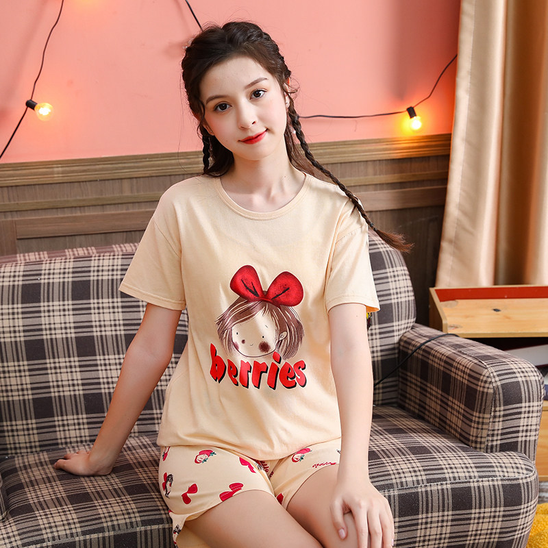 儿童睡衣女童夏季薄款纯棉短袖女孩空调房小童全棉宝宝夏天家居服