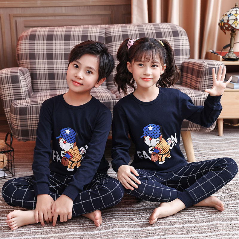 纯棉紧身男童薄款春秋内衣套装