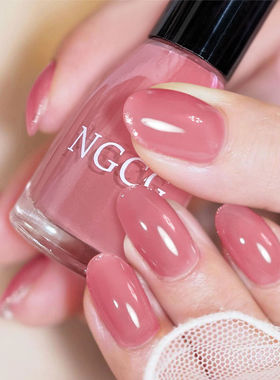 排排猪精品指甲油免烤快干持久女新款冰透粉红色油性美甲油套装