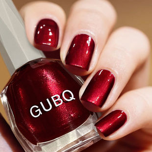 排排猪珠光酒红色指甲油家庭套装 显白红色快干免烤不可撕美甲油