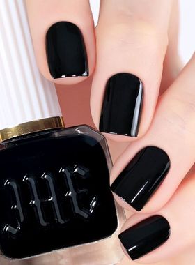 梦露黑色指甲油易涂免烤快干持久微胶防水显白家庭自用美甲油套装