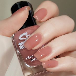 冰透指甲油无毒无味免烤快干撕拉孕妇可用流行蜜糖色美甲油套装