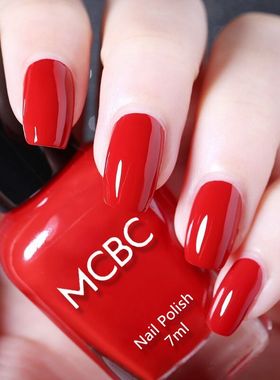 梦露红色指甲油水性无味学生孕妇可用显白美甲油免烤持久快干可撕