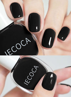 黑色指甲油免烤持久快干不可剥2025年新款夏季脚趾美甲显白女套装