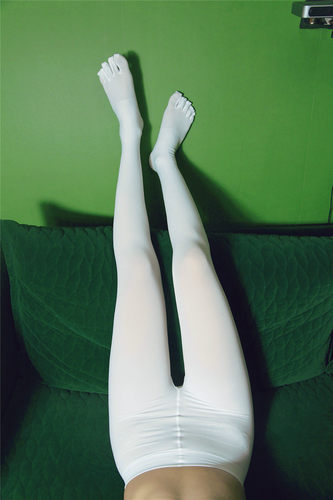 天鹅绒加肥加大五趾连裤开裆丝袜