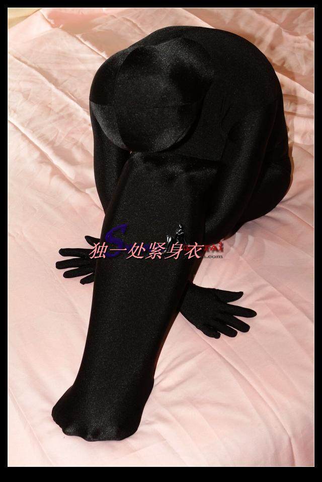 包邮惊爆系列紧身衣全包睡袋莱卡黑色丝光弹力四面弹力连体衣