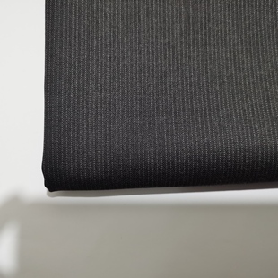 进口全毛灰色细条纹服装面料春秋西服套装裤子小外套裙马甲布料