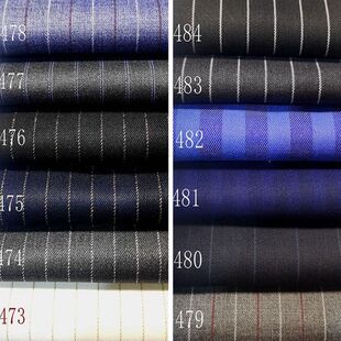 新品抗皱白色深蓝黑金线条纹服装面料春秋西服裤子外套裙马甲布料