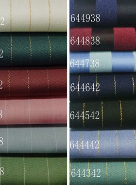 新品抗皱金线宽条纹时装面料春秋小外套装西服裤子马甲职业装布料