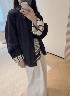 【D.Y大元】独家定制！胖瘦可穿！韩版时尚水洗牛仔卷边外套25972