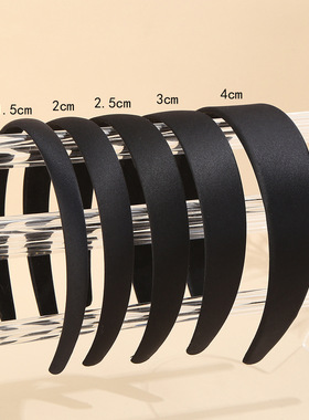 韩版简约布艺日韩发箍黑 diy手工制作材料发饰头箍黑色全包布发箍