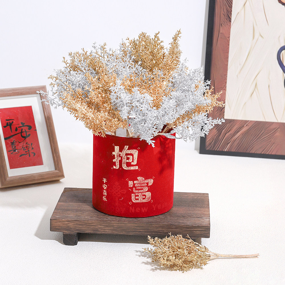 仿真新春小松枝苹果叶花束 手工diy花环配件新年节庆氛围装饰道具,家居饰品,仿真花/假花,淘宝优惠券,粉丝福利购,淘宝优惠卷