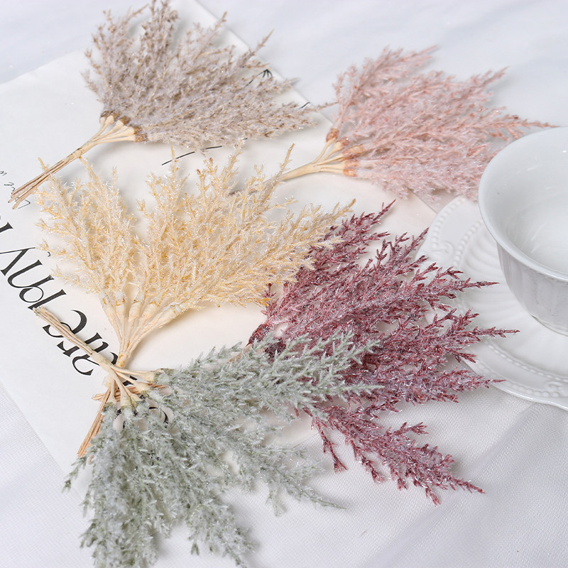 圣诞仿真霜绒树枝家居装饰植物