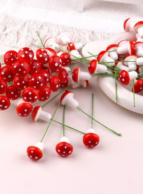 仿真泡沫小蘑菇 圣诞节装饰品 diy手工花环材料 植物盆景拍照道具