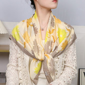 90x90方巾丝巾女2025新款 棉麻围巾秋冬复古百搭披肩外搭 文艺时尚