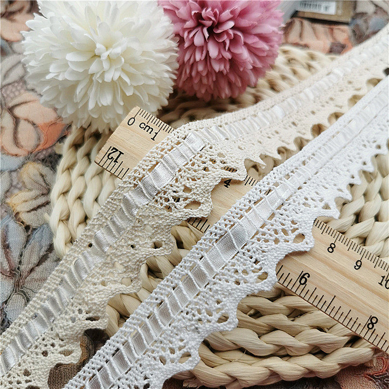 精品 棉线纺织花边 镂空狗牙边蕾丝 手工diy裙帽服装饰品辅料丝带