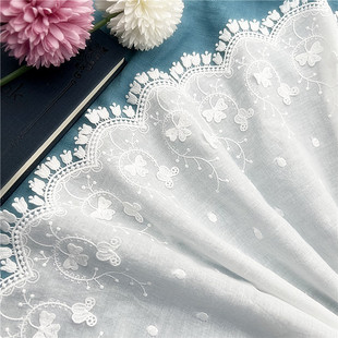 牛奶丝立体凸绣棉布花边吊花DIY服装 新品 家纺辅料蝴蝶刺绣花布料