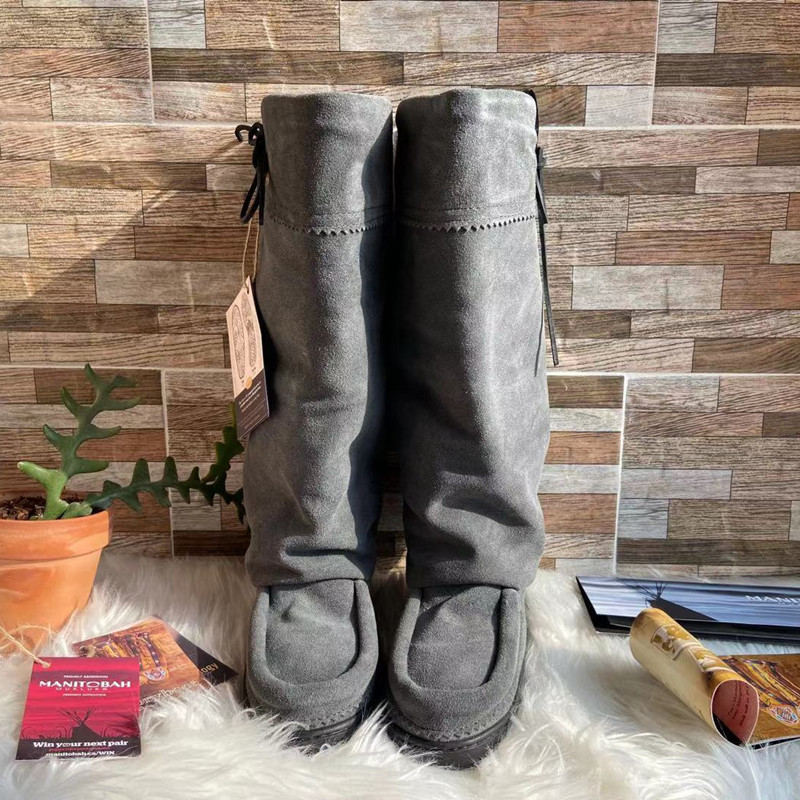 加拿大正品manitobahmukluks加厚翻毛皮高筒保暖雪地靴女皮毛一体