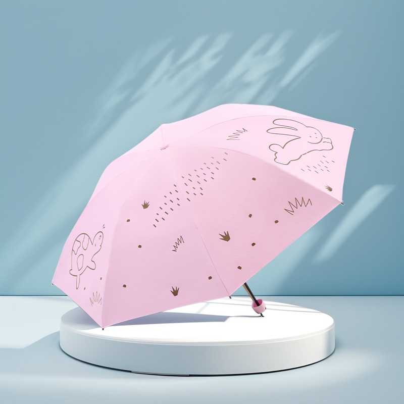 清仓天堂伞黑胶防晒防紫外线遮阳伞卡通轻小折叠便携晴雨两用伞女