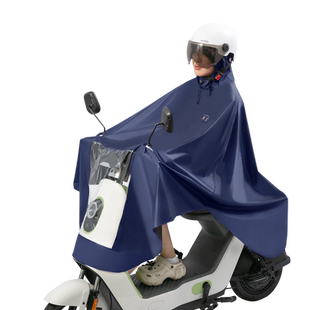 天堂夏季薄款黑胶加超大电动车雨衣摩托车长款全身防暴雨成人雨披