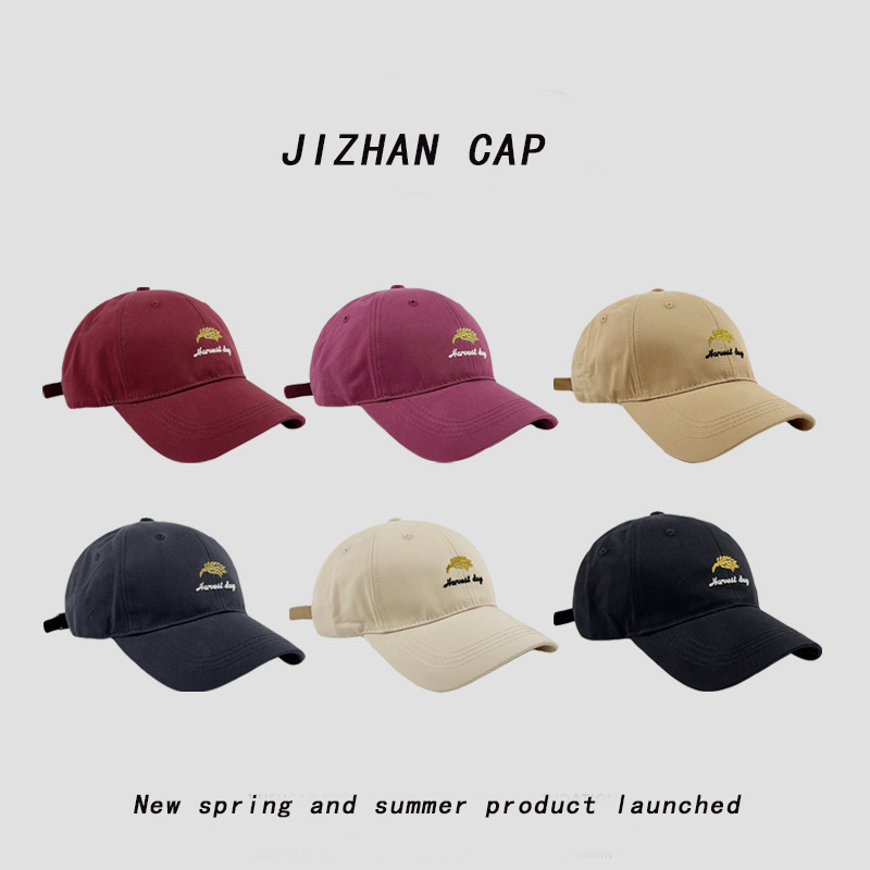 时尚字母麦穗刺绣棒球帽女户外运动个性街头潮男穿搭鸭舌帽情侣