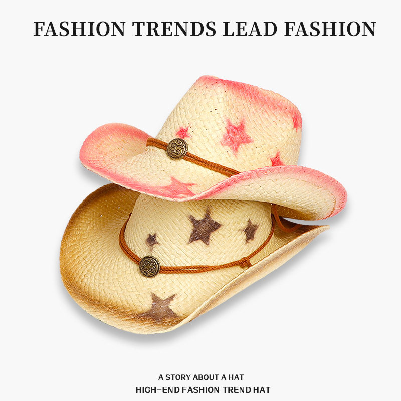 夏季文艺复古牛仔爵士草帽男女旅游度假沙滩帽五角星遮阳骑士礼帽,服饰配件/皮带/帽子/围巾,帽子,淘宝优惠券,粉丝福利购,淘宝优惠卷