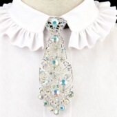 气质装 时尚 幻彩闪钻流苏小领带项链配饰男女主持西装 饰颈链潮酷