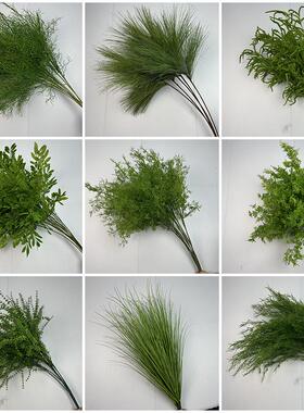 绿色仿真芦荀草龙须草森系仿真花材婚礼堂吊顶装饰假花背景插花