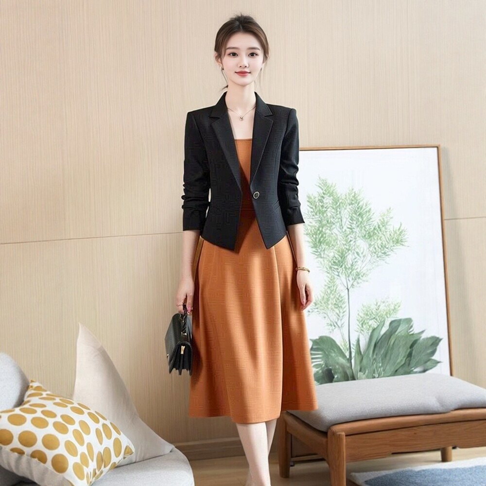 高级感西装套装女2025新款连衣裙休闲气质百搭外套女士西服套装裙